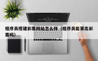 阳泉程序员搭建彩票网站怎么样（程序员能算出彩票吗）